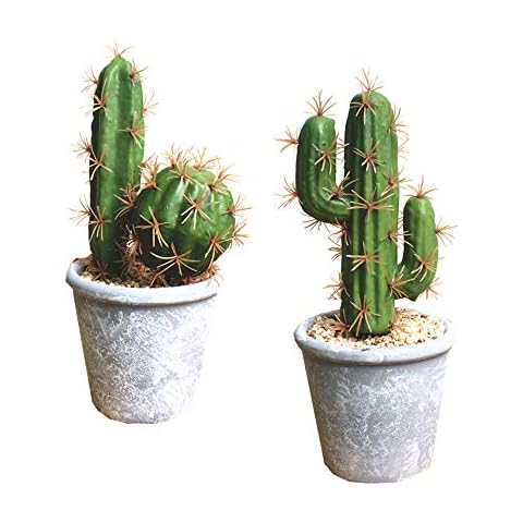 Fycooler Artificial Succulent Plants Faux Cactus-Decorative Faux Succulents Potted Fake Cactus Cacti with Rock and Sand,Artificial Faux Cactus For Bathroom/Home Décor DIY House Decorations(B SET) Cover