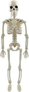 Fiorky Halloween Symulacja Ozdoba w kształcie czaszki Ruchome/ruchome stawy Ludzki szkielet Figura Motyw festiwalu Pełny rozmiar na podwórku Patio w ogrodzie Nawiedzony dom (90 cm)