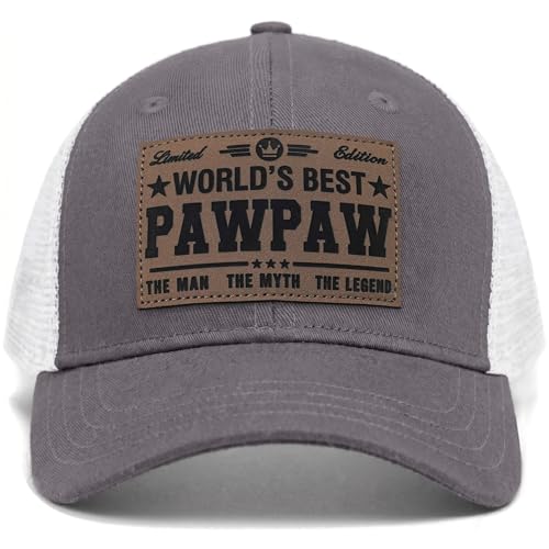 Image of Fathers Day Dad Papa Gifts from Daughter Son Wife, Unique Men's Hat for Dad Grandpa Husband, Leather Pattern Baseball Cap