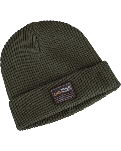 Merkel GEAR Merino-Wool-Beanie WNTR Weiche Wollmütze aus Merinowolle (Oliv)