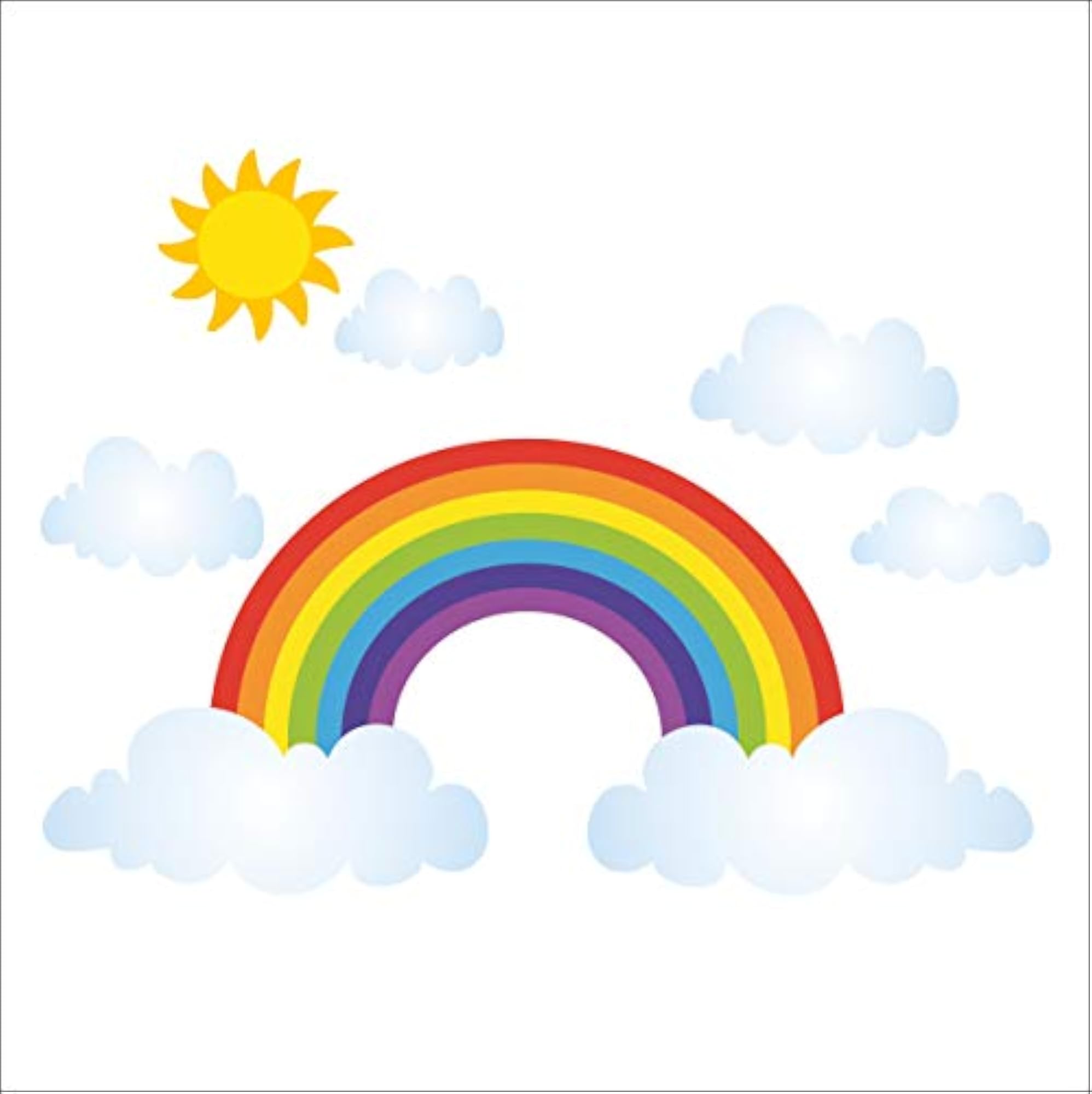 Vinyl Rainbow and Clouds Wall Sticker
