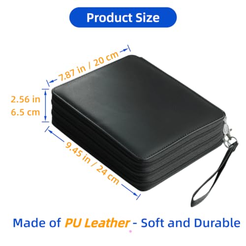 Image of 120 Slot Colored Pencil Case PU Leather Color Pencils Holder Organizer for Watercolor Pens Markers