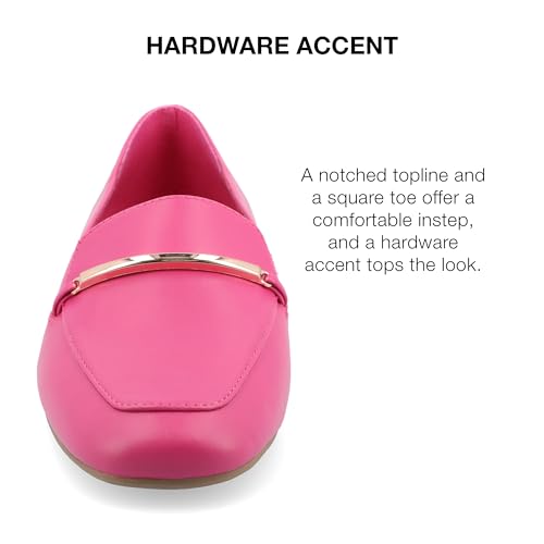 Image of Journee Womens Loafer Flat Notched Topline Square Toe Slip-On Block Heel - Wrenn Casual Dress Shoe