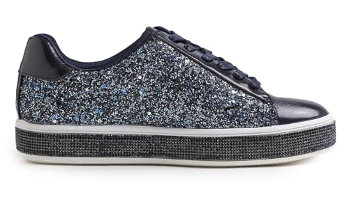 Image of FEVERSOLE Women's Fashion Sparkle Platform Rhinestone Party Holiday Wedding Sneakers