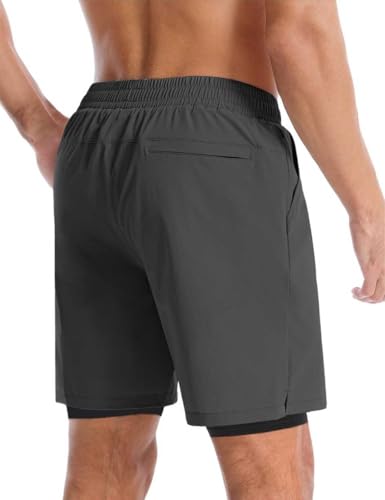 Image of CBlue Men's Outdoor Quick Dry Lightweight Sports Shorts with 2 Zipper Pockets, Breathable Hiking Running Gym Workout Athletic Shorts | CBblue Men's Quick Dry Sports Shorts with Zipper Pocket