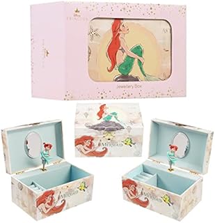 Disney Encanto Musical Jewellery Box for Girls Princess Frozen Storage Box with Spinning Mirabel The Little Mermaid Ariel Elsa Music Box, Gifts for Girls (Beige Ariel)
