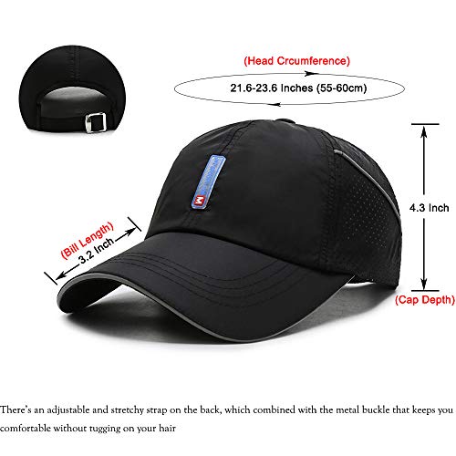 Clape Summer Uv Protection Mesh Running Hat Quick Dry Sports Cap Lightweight Waterproof Breathable Reflective Sun Visor Hats (Cp18-Navy Blue) #TOP3