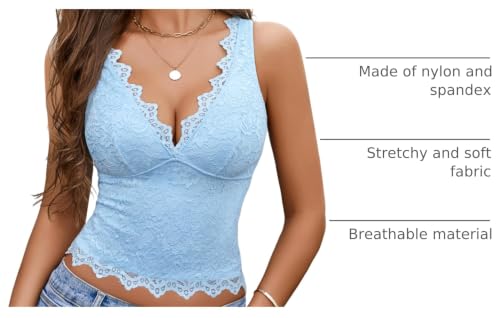Image of Avidlove Lace Tank Tops for Women Summer Going Out Tops Y2k Sexy Lace Top