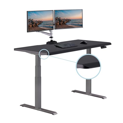 Vari ComfortEdge 60x30 Inch Adjustable Electric Standing Desk â€“ Sit Stand VariDesk with Memory Presets, Sloped Edge, 200 LB Capacity + Tool-Free Assembly (Black)