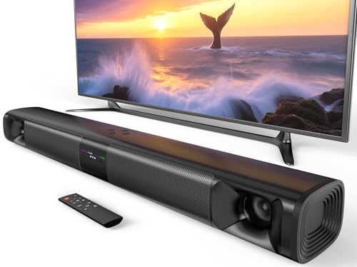 WebsLand Sound Bar for Smart TV, 80W Soundbar with Four Woofers, Dual Horn Tweeters, 2.0 Channel TV Speaker, 2 in 1 Detachable Design, BT/ARC/AUX/Optical Connection, Surround Sound System for TV