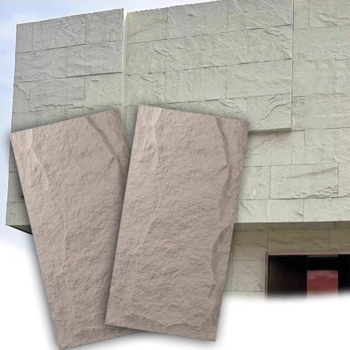 Lightweight 3D Faux Stone Wall Panels - Waterproof PU Wainscoting for Interior/Outdoor Decor - Easy to Clean Dark Grey - 16PCS Set for Stylish Home Design