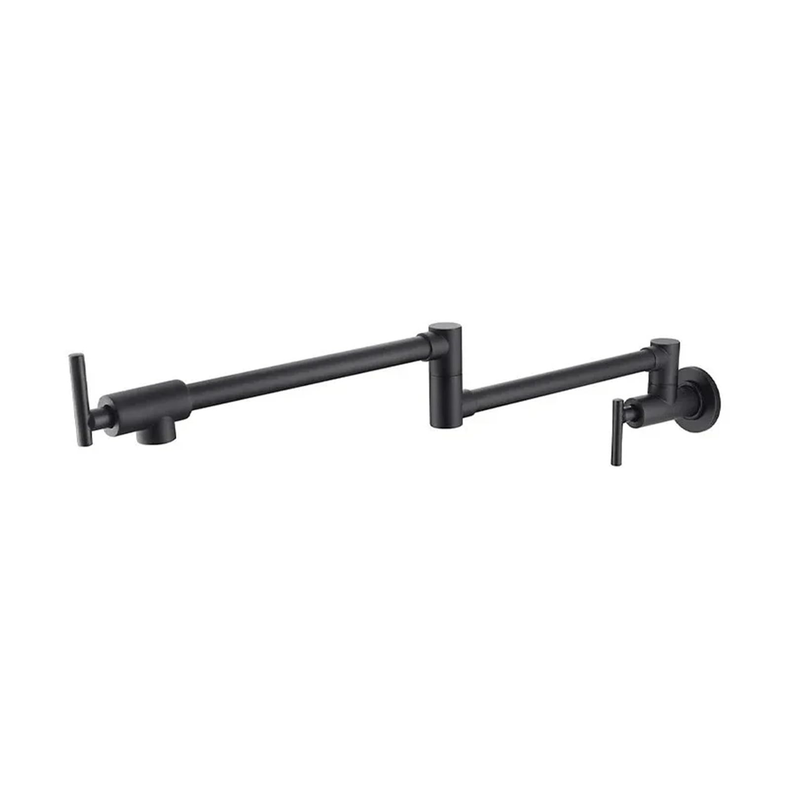 ZQFHSX Brushed Pot Filler Tap, Wall Mounted Foldable Kitchen Faucet Single Cold Nickel Sink Tap Rotate Folding Spout SUS304 for Most Scenarios(Black)