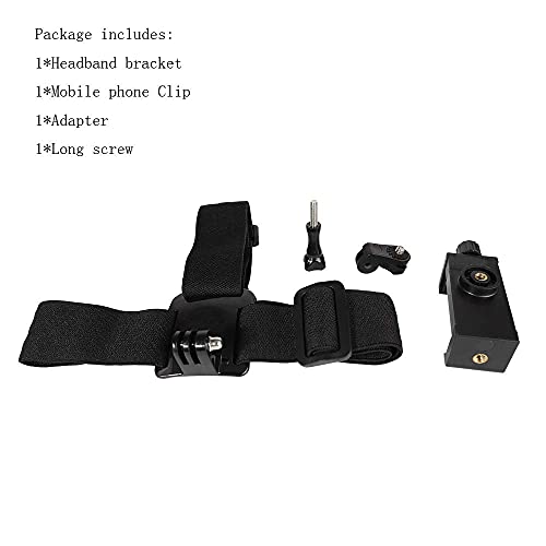Suporte para celular montado na cabeça, suporte para fotos ao vivo em primeira pessoa com clipe para