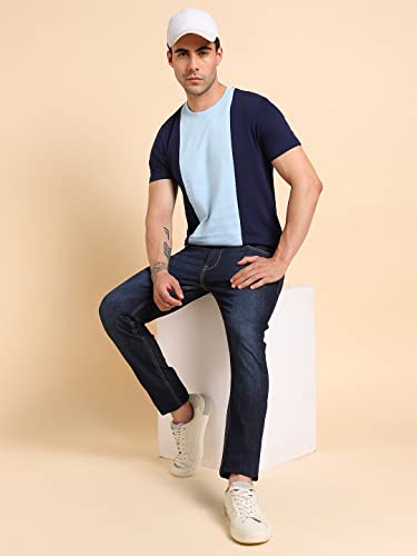 Image of Dennis Lingo Men's Cotton Slim Fit Solid Round Neck T-Shirt