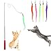 HO2NLE 5pcs Caña Gato Juguete con Plumas,Juguetes Plumas Gatos Colores Llamativos +1 pcs Varita Retráctil Cat Toys Interactive Juguetes para Gatos Plumas Gatitos Mascotas Divertido
