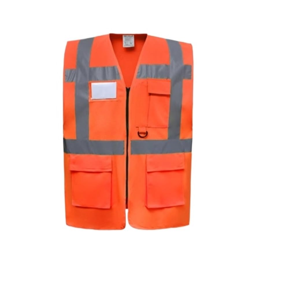 Chaleco De Seguridad Chaleco De Alta Visibilidad con Bolsillo Y Tiras Reflectantes, Chaleco De Uniforme De Trabajo Transpirable Reflectantes Chaleco De Trabajo