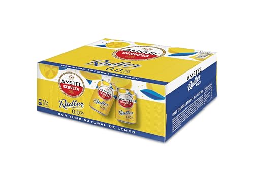 Amstel Radler 0,0 Cerveza Limon Sin Alcohol Pack Lata, 12 x 33cl