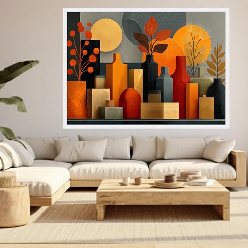 Peinture botanique d'automne avec affiches et impressions florales abstraites 70x100cm