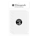 Discagenda Clear Zip Pocket [2nd Edition] Compatible with Mini HP (4.6x7in), 3 Pack for Discbound Planner