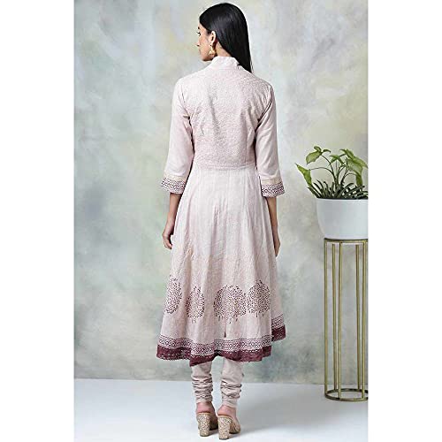 Image of BIBA Women Cotton Asymmetric Solid Suit Set