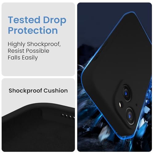 Image of FireNova Designed for iPhone 14 Case, Silicone Upgraded [Camera Protection] Phone Case, Soft Anti-Scratch Microfiber Lining Inside, 6.1 inch, Black
