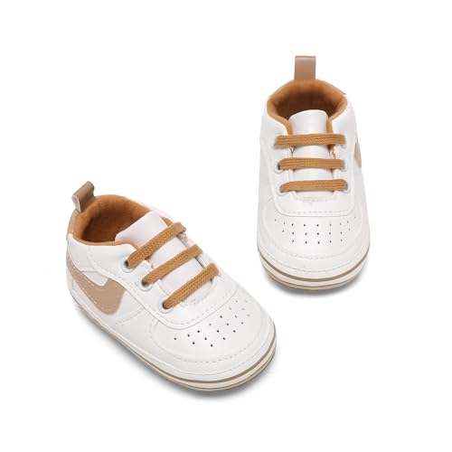 Image of Clowora Unsex Baby Shoes Boys Girls Infant Sneakers Non-Slip Soft Rubber Sole Toddler Crib First Walker Lightweight Shoes