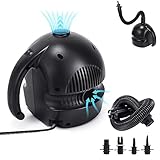 PPXIA Electric Air Tumble Track Pump, Air Pump for Gymnastics Mat Inflatable Tumbling Mat with 4 Nozzles, Air Mattress Air Bed Pump for Swimming Ring Pool Toy Raft Boat Quick Electric Air Pump Black