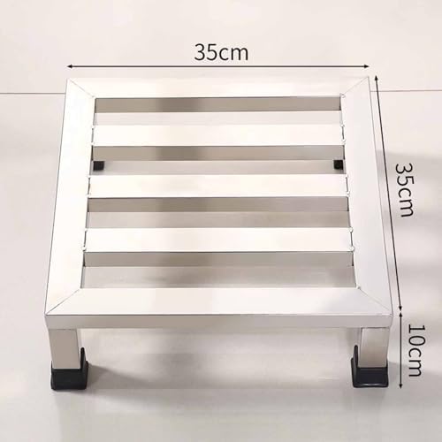 Heavy Duty Stainless Steel Appliance Riser Stand - Rectangular Shelf Bracket for Washer & Fridge - Durable Furniture Support for Split Ground Pallet Rack Base