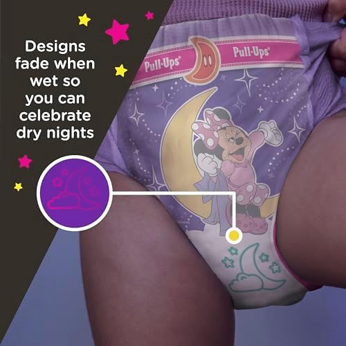 Pull-Ups Girls' Night-Time Potty Training Pants, Size 4T-5T Overnight Training Underwear (38-50 lbs), 52 Ct - 5