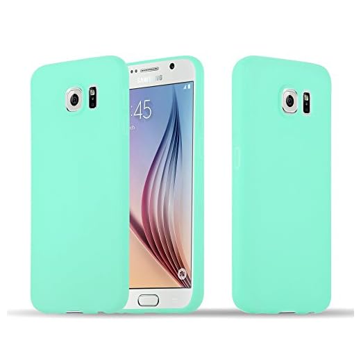 Cadorabo Funda para Samsung Galaxy S6 en Candy Azul – Cubierta Proteccíon de Silicona TPU Delgada e Flexible con Antichoque – Gel Case Cover Carcasa Ligera