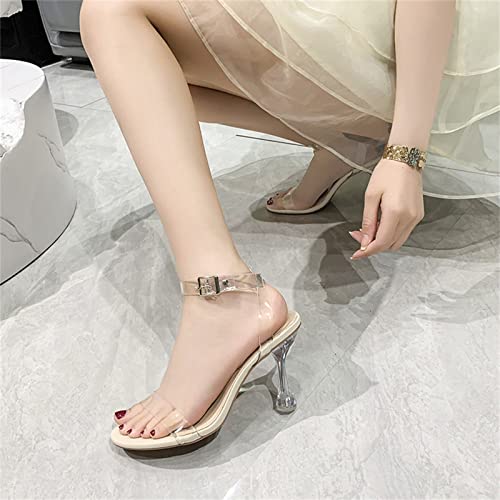 Sandales à talon haut sans coupure visuelle sangle transparente 38