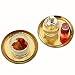 FREELOVE Stainless Steel Bathroom Sink Vanity Trays, Cosmetics Jewelry Organizer Soap Dish Decorative Trays(Gold 4, Round 4 inch)