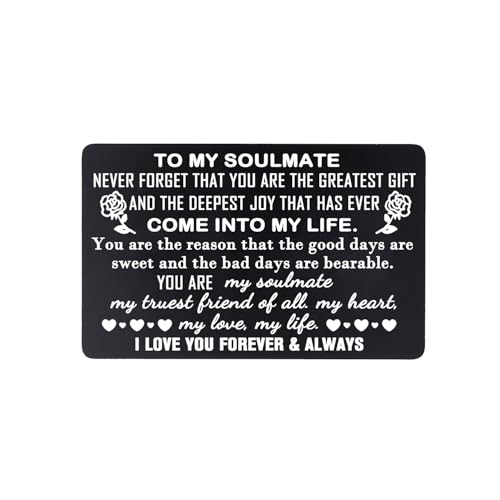 To My Soulmate Gift Couple Wallet Card Gifts Valentine’s Day Gifts I Love You Gifts for Him Her