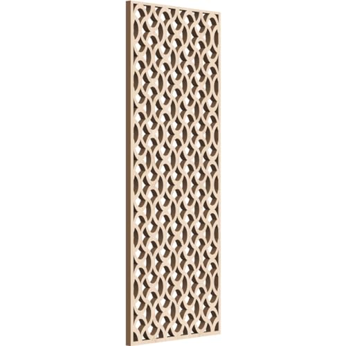 Image of Resort Decorative Pierced Fretwork Wood Wall Panels, 9 3 /8 inchW x 24 3 /8 inchH x 3 /8 inchT, Red Oak