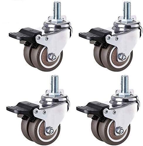 Roulettes de 3.8 cm silencieuses à vis M12, déplacement fluide sans bruit pour bureau