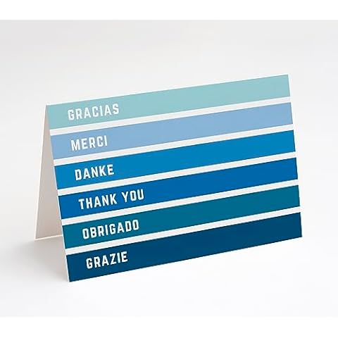 M Market On Mainstreet International Thank You Cards in Multiple Colors (Blue) Cover