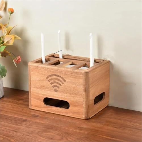 PASPRT Joyero para pendientes, caja de gestión de cables de escritorio, organizador de luz, elegante sistema de almacenamiento inalámbrico con enrutador WiFi, sólido (29 x 20 x 20 cm), caja de joyería