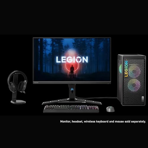 Image of Lenovo Legion T5 Ultimate Gaming Tower Desktop, Intel Core i7-13700F, NVIDIA GeForce RTX 4060 Ti, 32GB DDR5 RAM, 1TB SSD, HDMI, Display Ports, Wired Keyboard&Mouse, Wi-Fi 6E, Windows 11 Home, Black