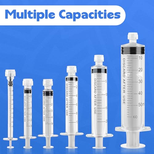 Image of 20mL Luer Lock Syringes without Needle - Syringe with Cap, Sterile Individually Sealed, Professional, Industrial & Personal Home Care, 20 Pack