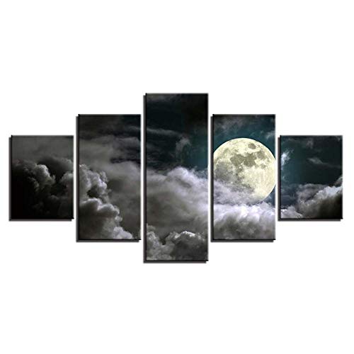 Tableau mural sur toile lune grise pour grand mur vide
