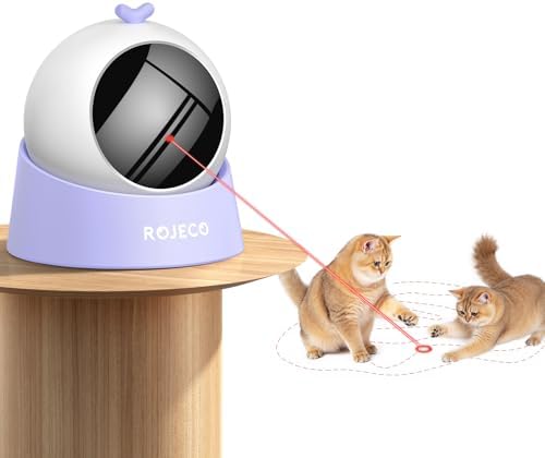 ROJECO Auto Laser Cat Toy - Random Motion Track, Magnetic 360° Base, Run Quiet,Rechargeable with 100...