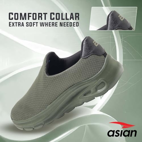 Image of ASIAN Wonderwalk-01 Men's Walking Shoes | Lightweight Slip-On Sneakers with Memory Foam Cushioning & Breathable Mesh Upper | Perfect for Walking, Office Wear, Travel & Daily Comfort