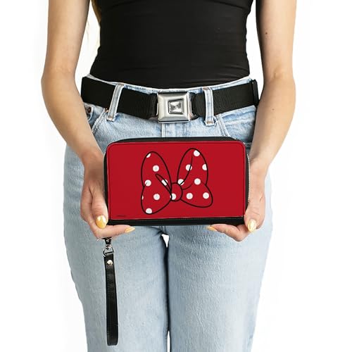 Buckle-Down Women's PU Zip Around Wallet Rectangle-Minnie Mouse, 7.5"x4.5"3