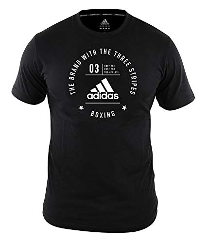 adidas Unisex Fællesskabslinje T shirt, Schwarz/Weiß, M EU