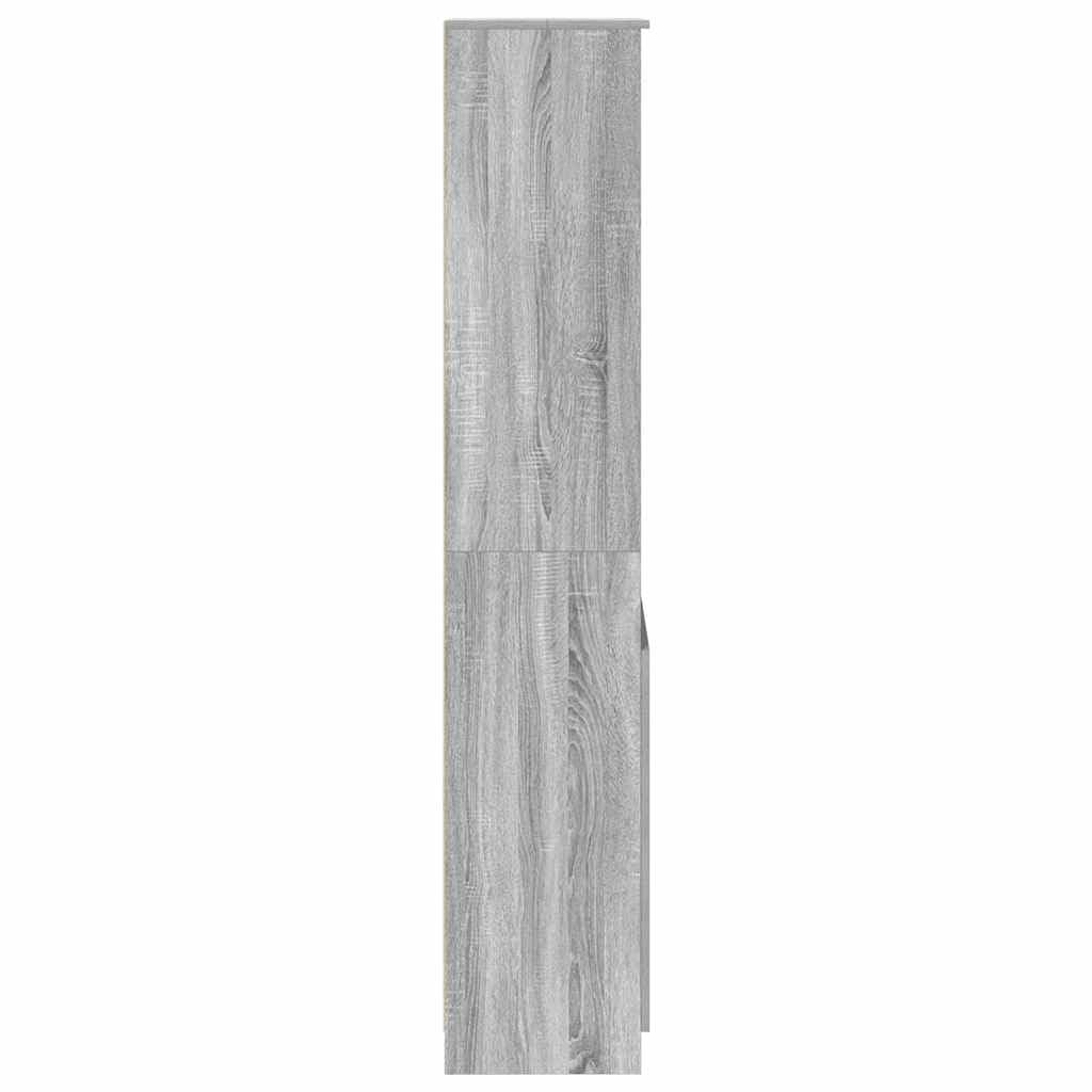 vidaXL Aparador de Madera de ingeniería Sonoma Gris 50x35x180 cm, Armario, Armario Auxiliar, Armario de almacenaje Alto, Armario de almacenaje