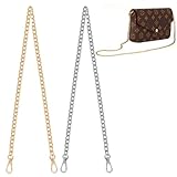 Sumhao 2PCS Silver+Gold Purse Chain, 47in Bag Chains For Women DIY Handbag Crafts, Detachable Shoulder Bag Chain with Buckle