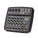 Mixer audio a 6 canali Console di mixaggio Schermo LED Scheda audio integrata Connessione BT con controllo del ritardo del guadagno dell'equalizzatore a 2 bande immagine