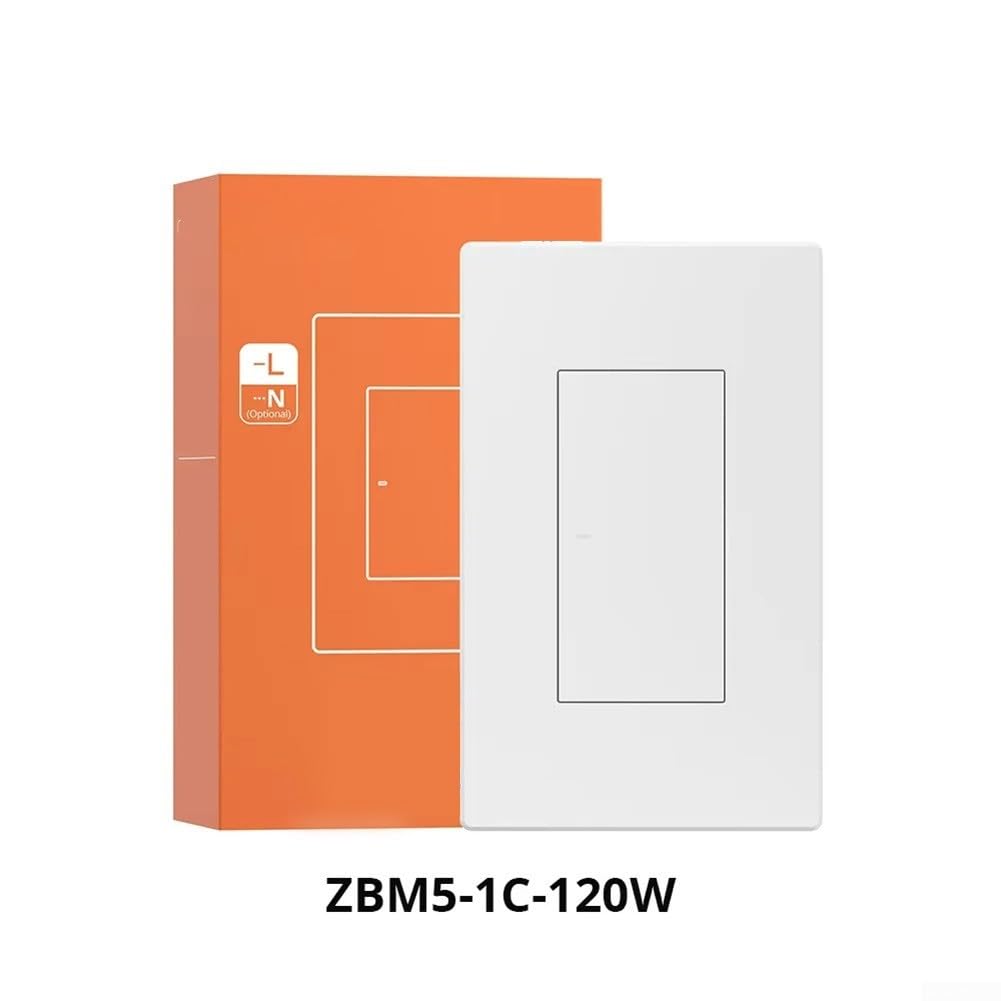 für zigbee Smart Lichtschalter 1 Gang WLAN Schalter für Alexa Google Home Touch Glas Wandschalter Unterputz ohne Neutralleiter Weiß(1-Gang)