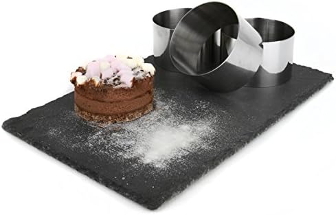 8 Piece Cooking & Dessert Ring Set | 6 x Presentation Mould Rings | 1x Food Press & 1 x Spatula | Stainless Steel Food Presentation Set | for Sweet & Savoury | M&W