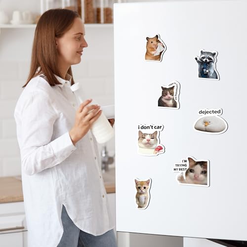 Set de 24 imanes divertidos para refrigerador con diseños de animales y frases miniatura 4